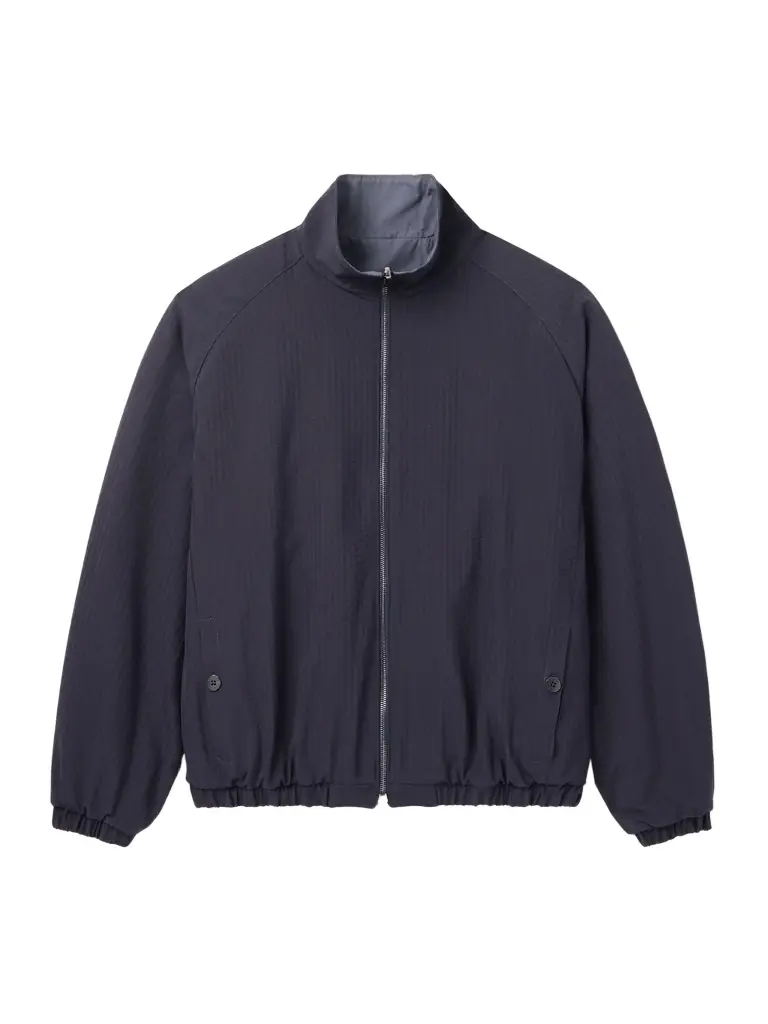 Stòffa Reversible Wool-Seersucker and Poplin Bomber Jacket - Men