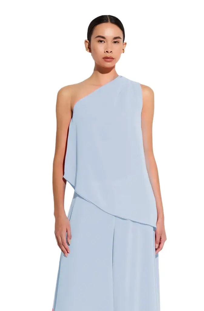 LAPOINTE Lightweight Georgette One Shoulder Top