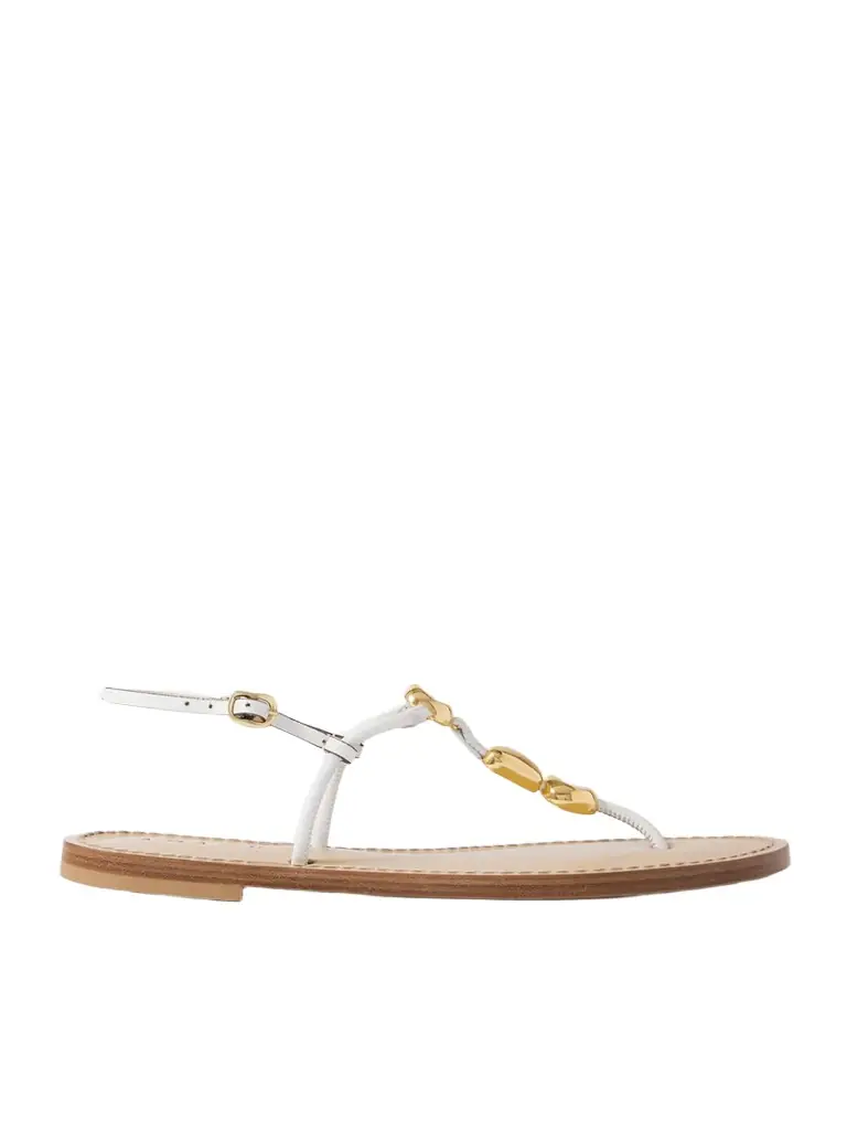 AMANU The Nairobi Embellished Leather Sandals