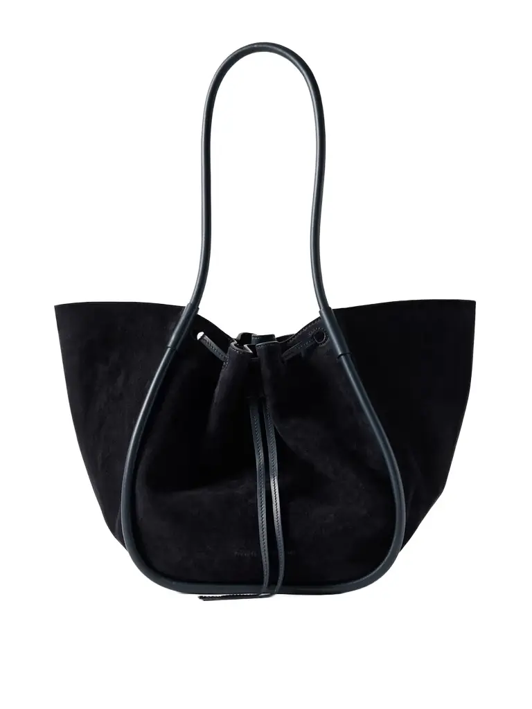 Proenza Schouler Large Leather-trimmed Ruched Suede Tote
