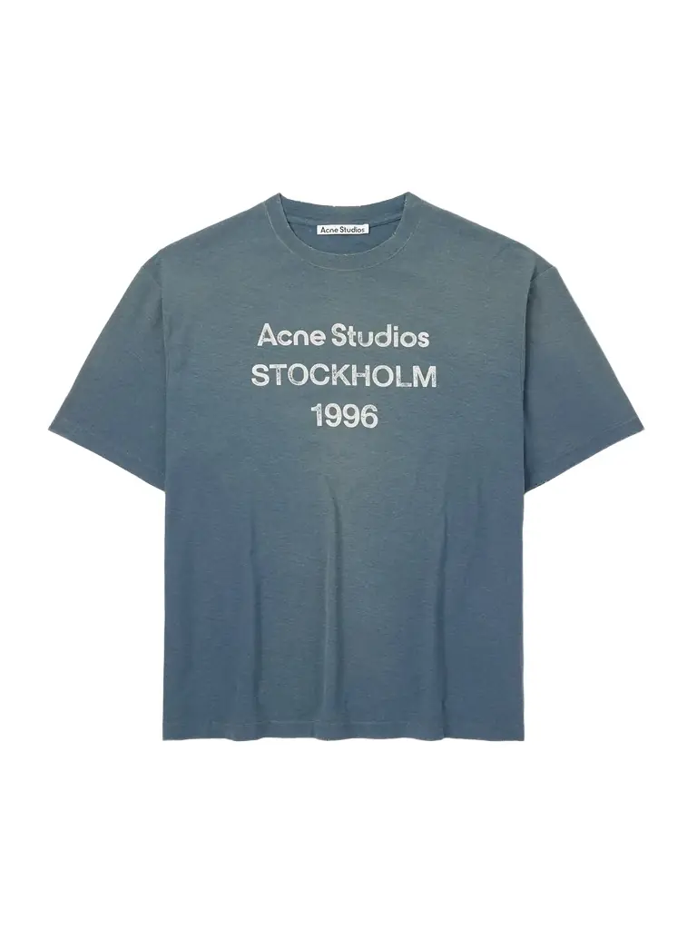 Acne Studios Exford Distressed Logo-Print Cotton and Hemp-Blend Jersey T-Shirt - Men