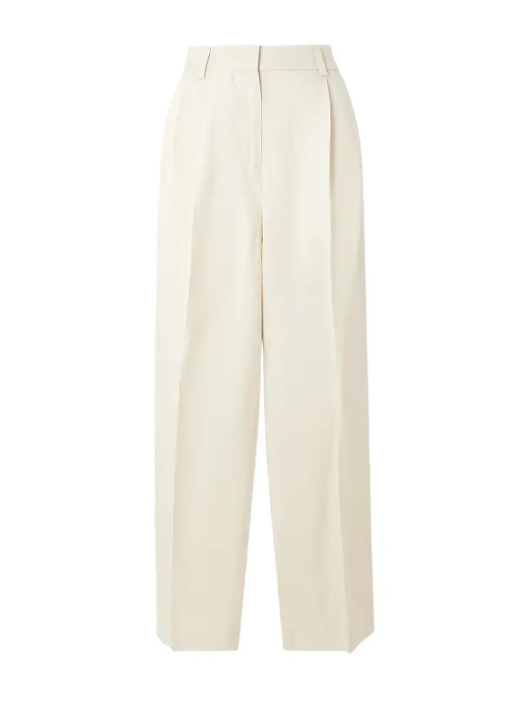 TOTEME Garderob Pleated Woven Tapered Pants - Women's Clothing