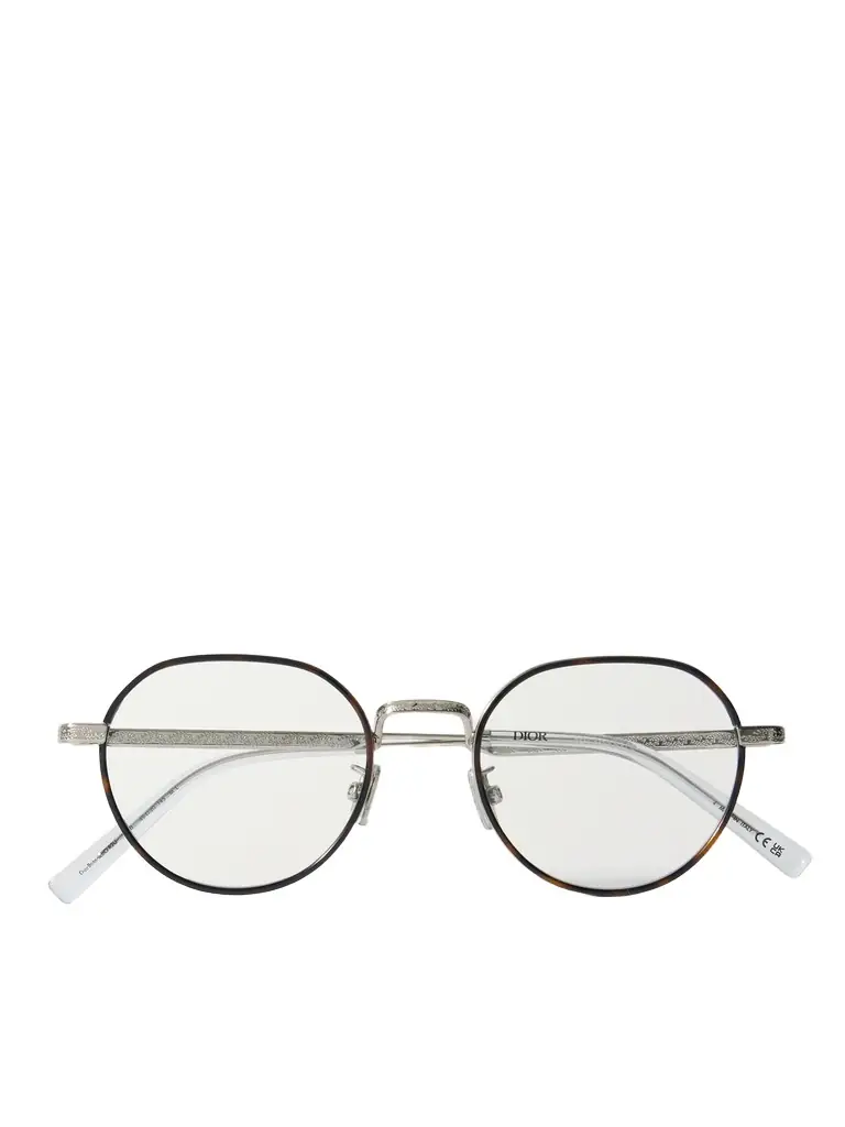 DIOR Eyewear DiorBotanicaO R2U Havana Round-Frame Tortoiseshell Acetate and Silver-Tone Metal Optical Glasses - Men