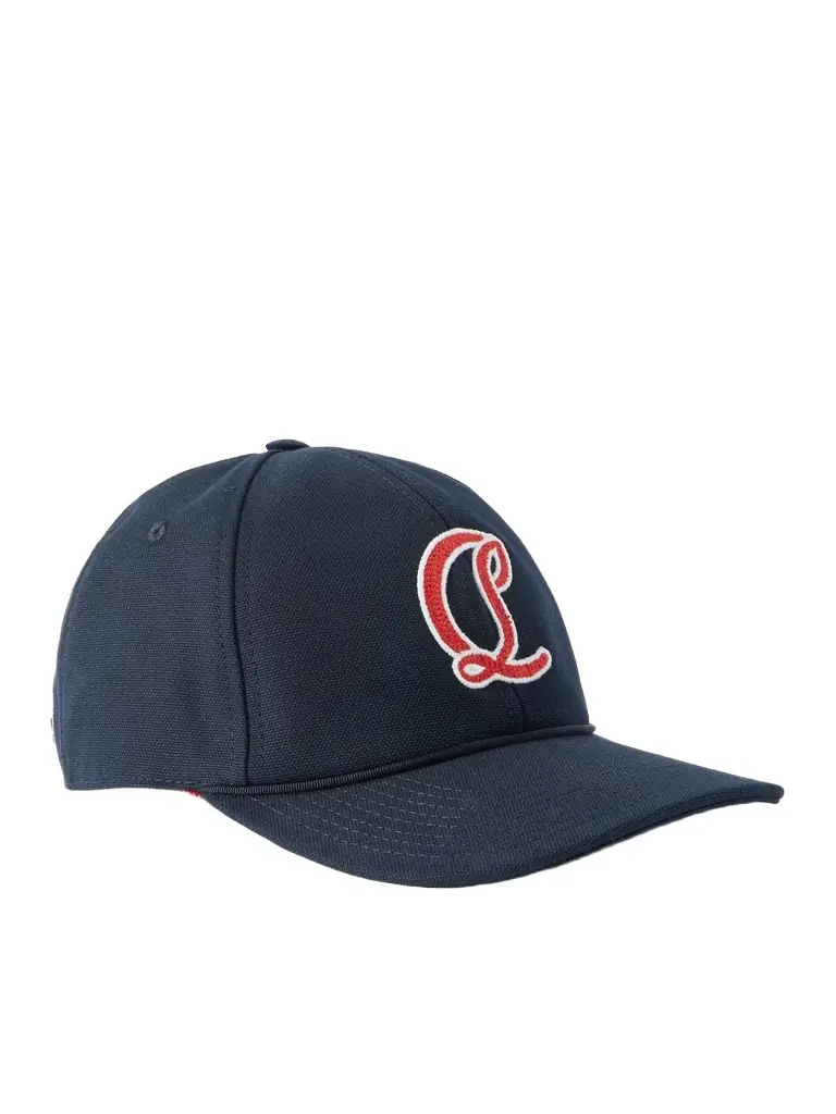 Christian Louboutin Mooncrest Ivy Logo-Embroidered Leather-Trimmed Cotton-Canvas Cap - Men