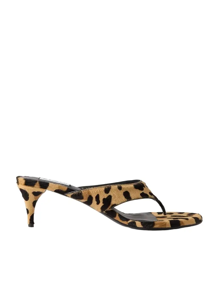 Alaïa Tong 55 Leopard-print Calf Hair Sandals