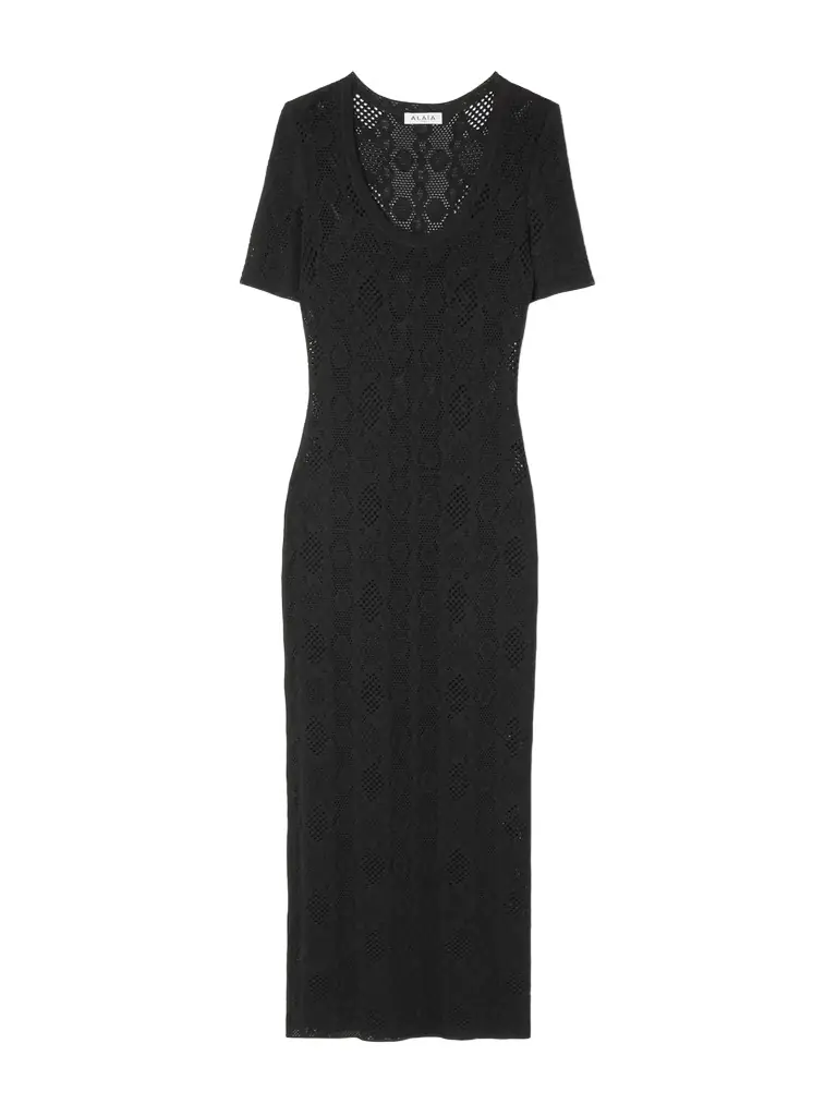 Alaïa Open-knit Midi Dress