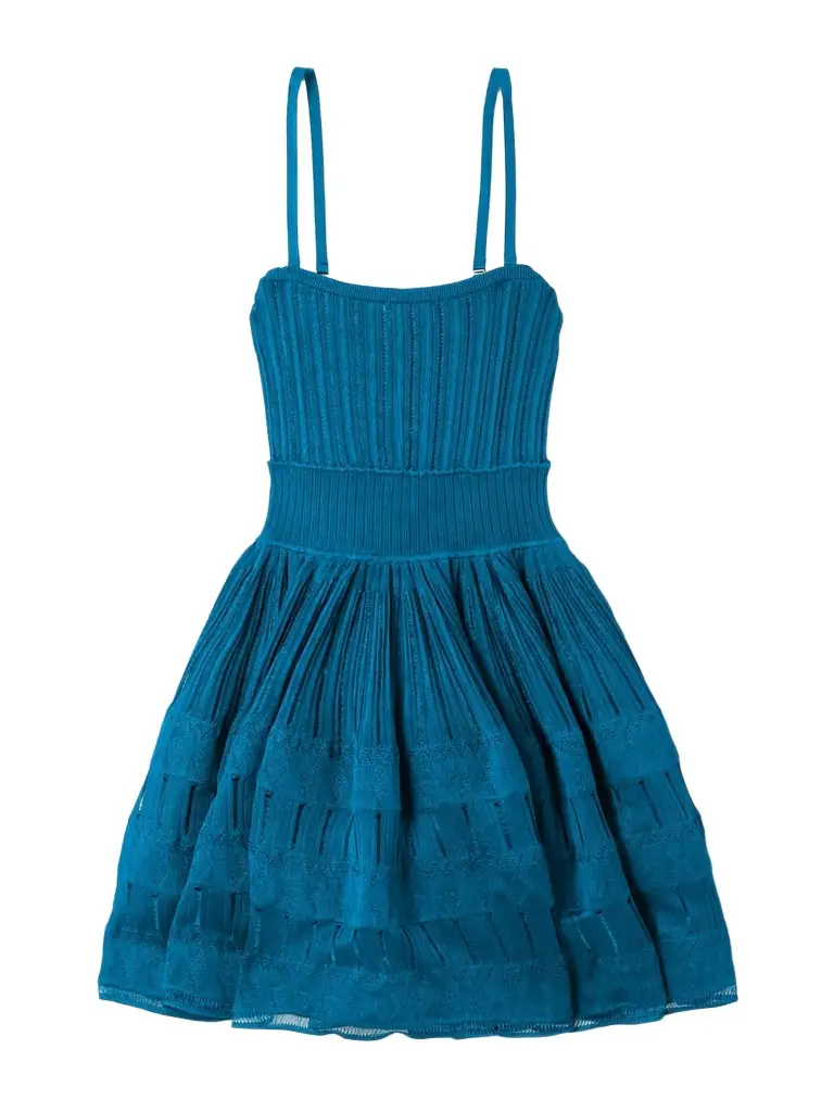 Alaïa Tiered Pointelle-knit Mini Dress