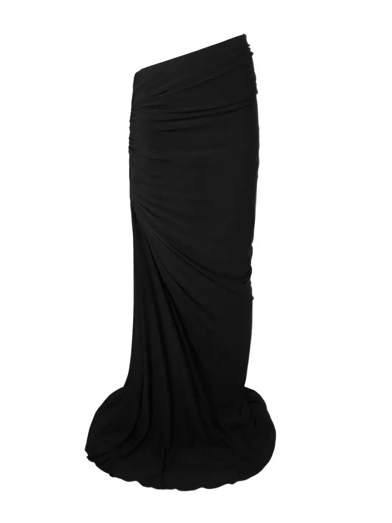 Alaïa Draped Stretch-knit Maxi Skirt