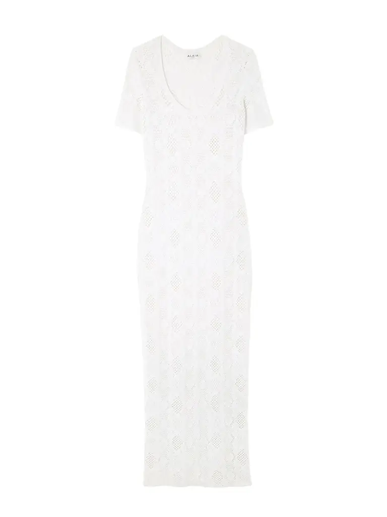 Alaïa Open-knit Midi Dress
