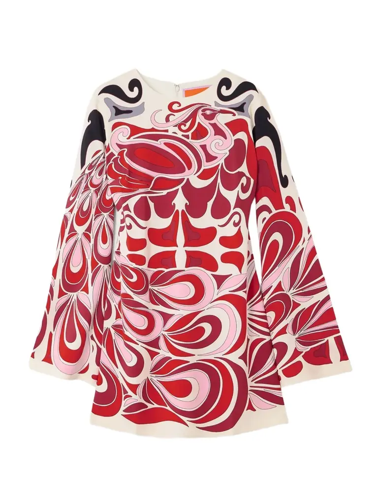 La DoubleJ Icon Supremes Printed Crepe Mini Dress