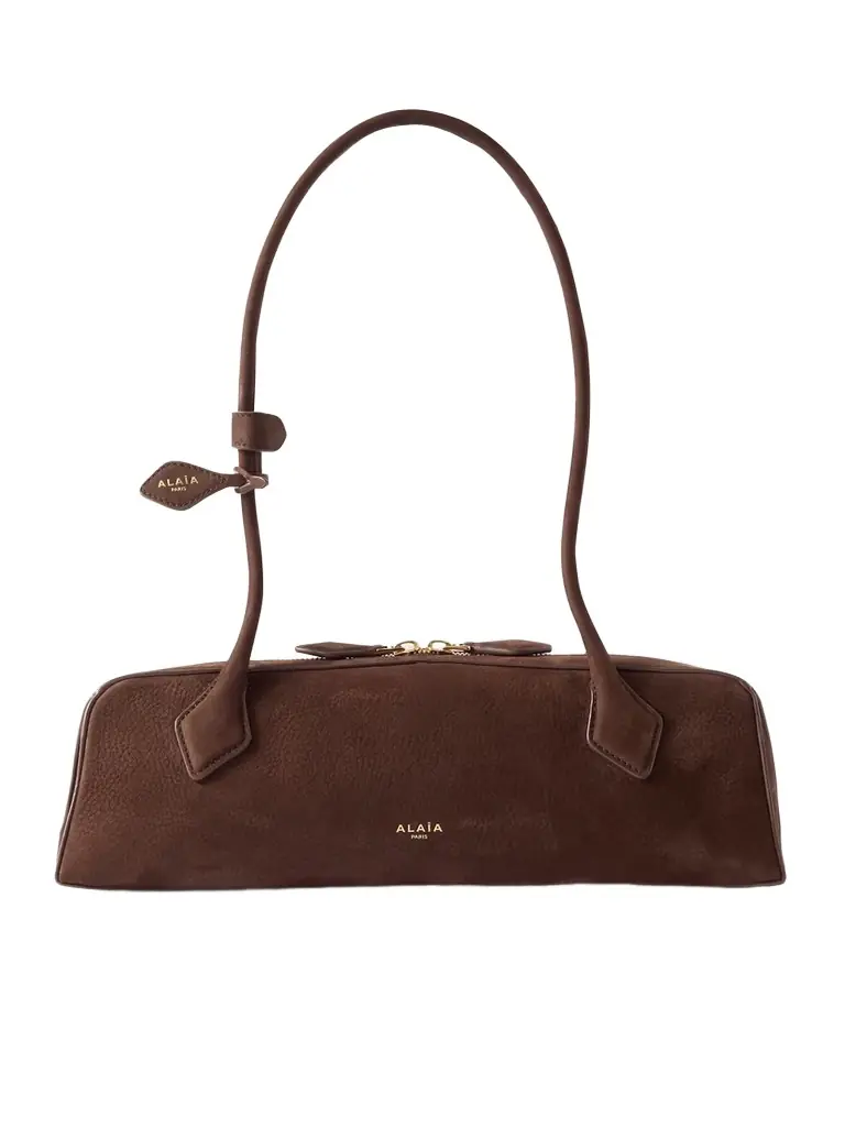 Alaïa Le Teckel Medium Nubuck Shoulder Bag