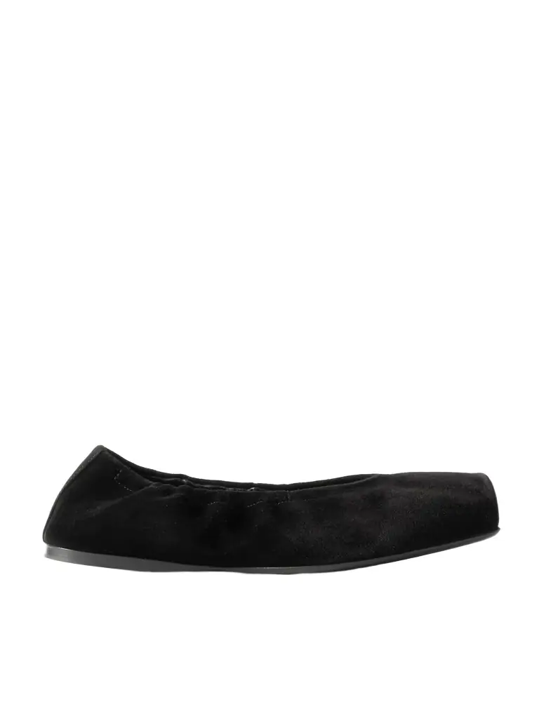 Alaïa Leather-trimmed Suede Ballet Flats