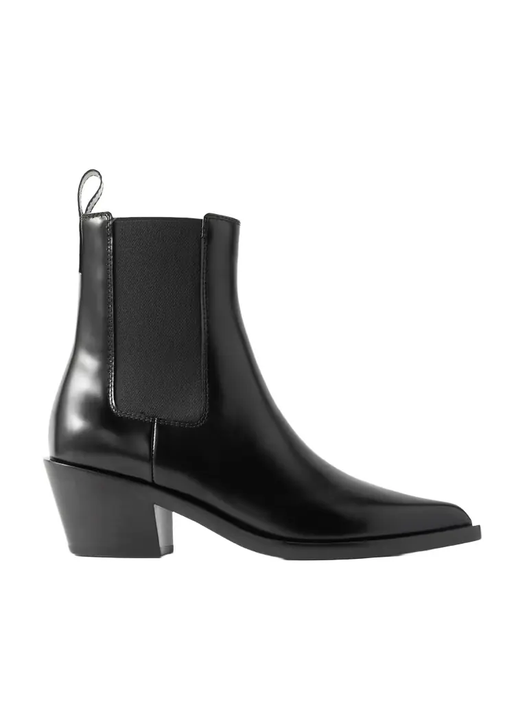 Gianvito Rossi Wylie Dover 45 Glossed-leather Chelsea Boots