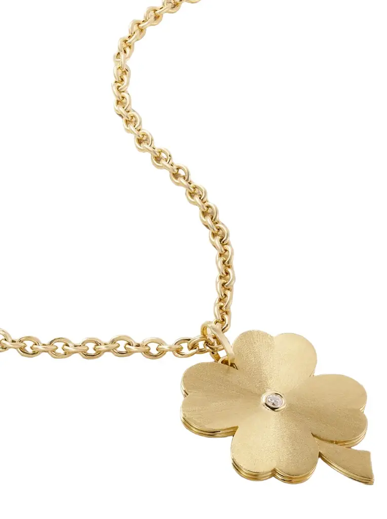 Marie Lichtenberg Jumbo Clover 18-karat Gold Diamond Necklace