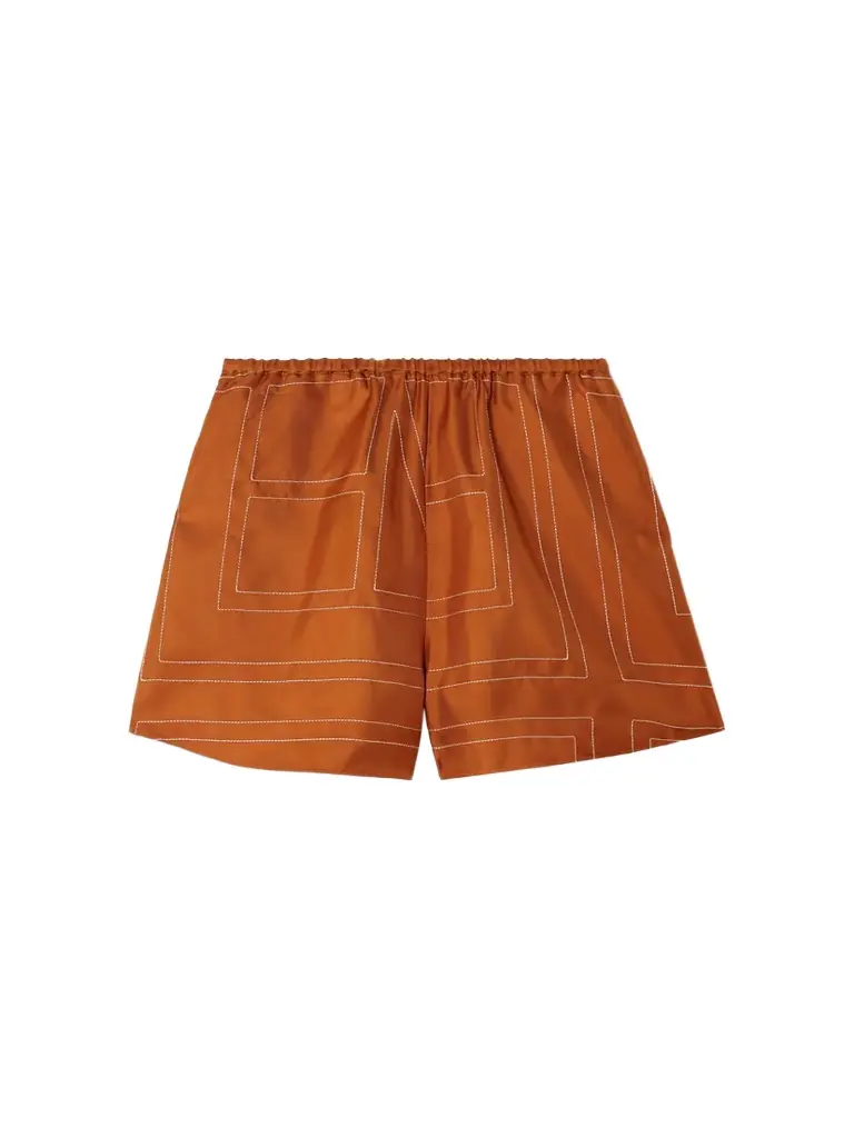 TOTEME Embroidered Silk-twill Shorts