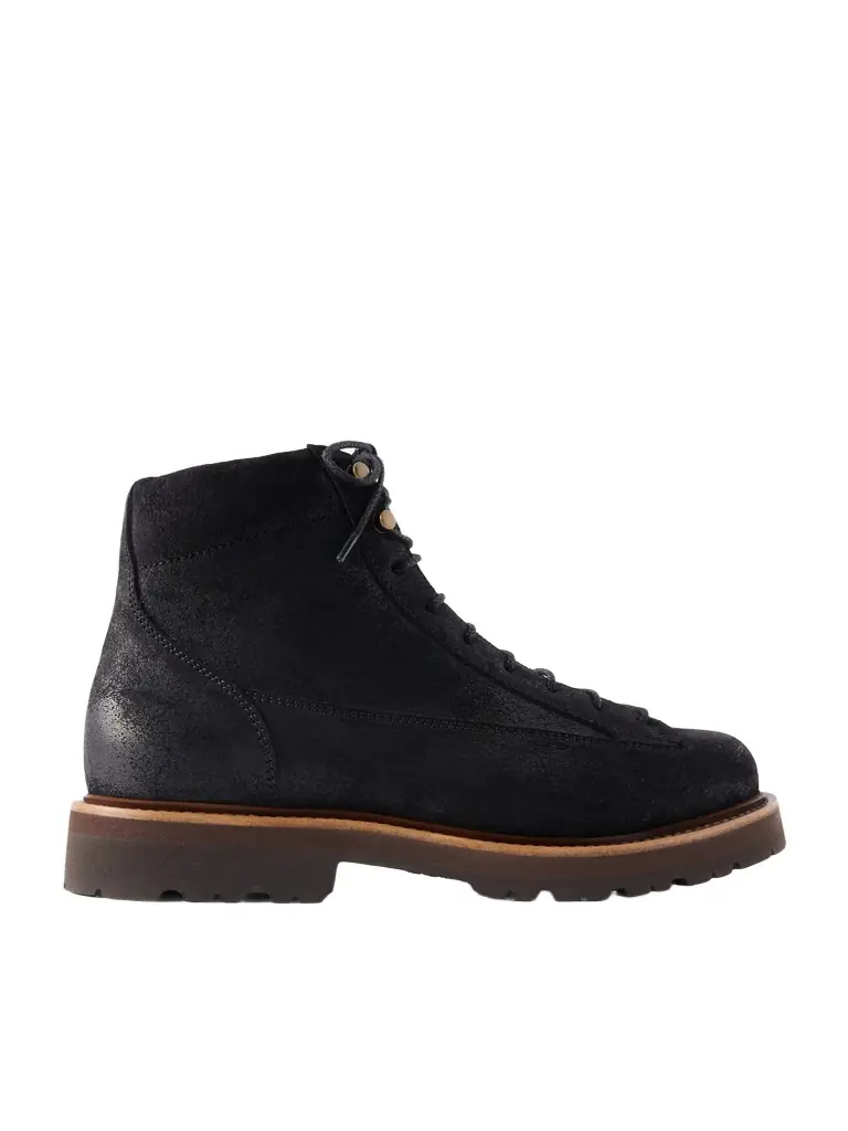 Brunello Cucinelli Waxed-Suede Hiking Boots - Men