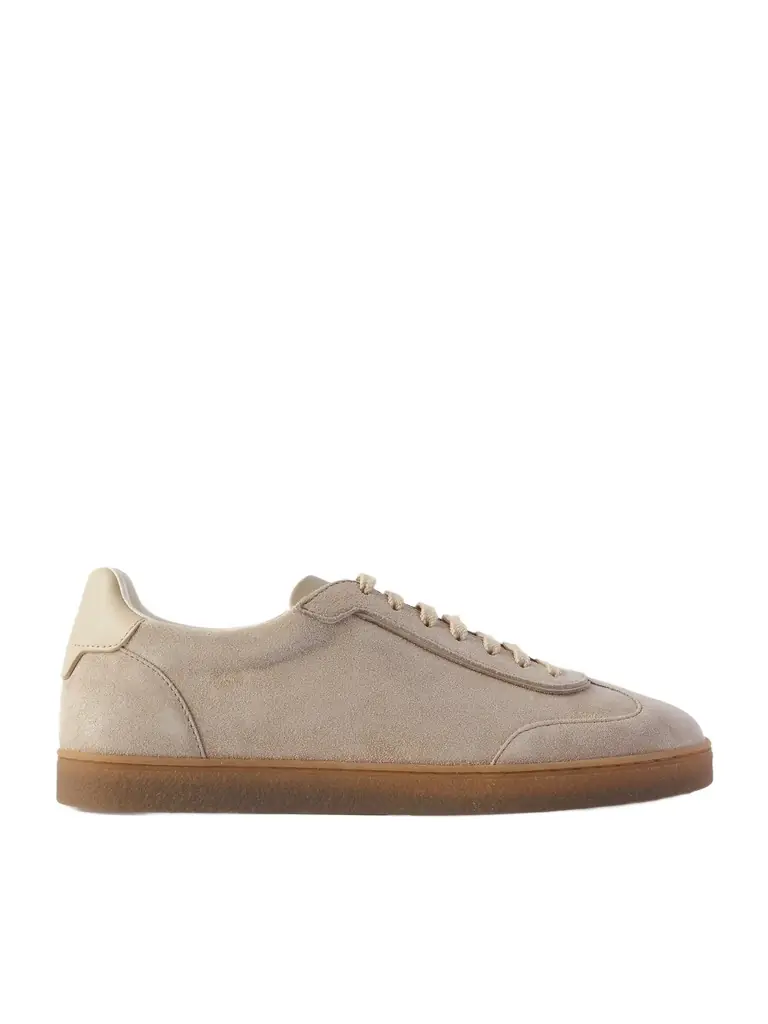 Brunello Cucinelli Leather-Trimmed Suede Sneakers - Men