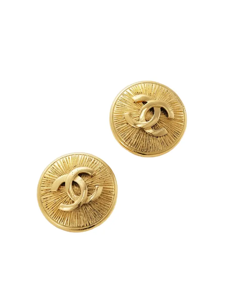 Vintage Chanel plated Clip Earrings