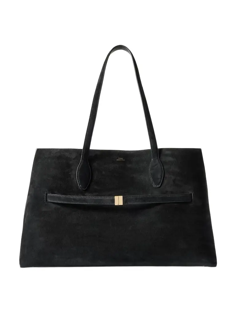 TOTEME Lounge Large Leather-trimmed Suede Tote