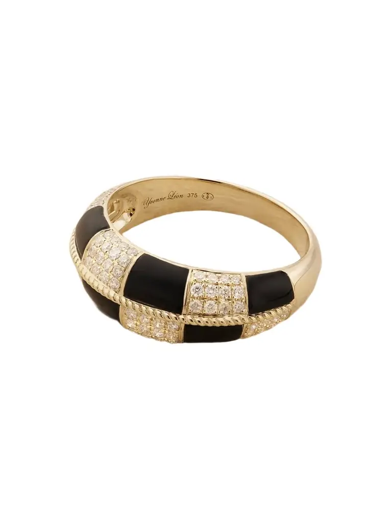 Yvonne Léon Alliance 9-karat Gold, Onyx And Diamond Ring