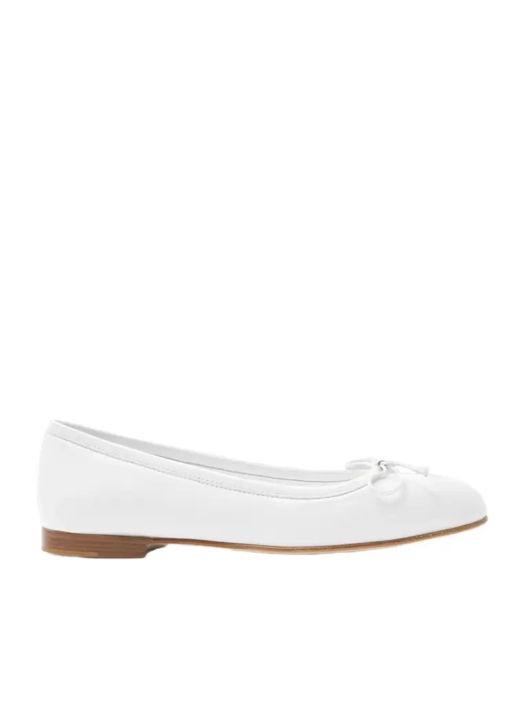 Manolo Blahnik Veralli Bow-detailed Leather Ballet Flats