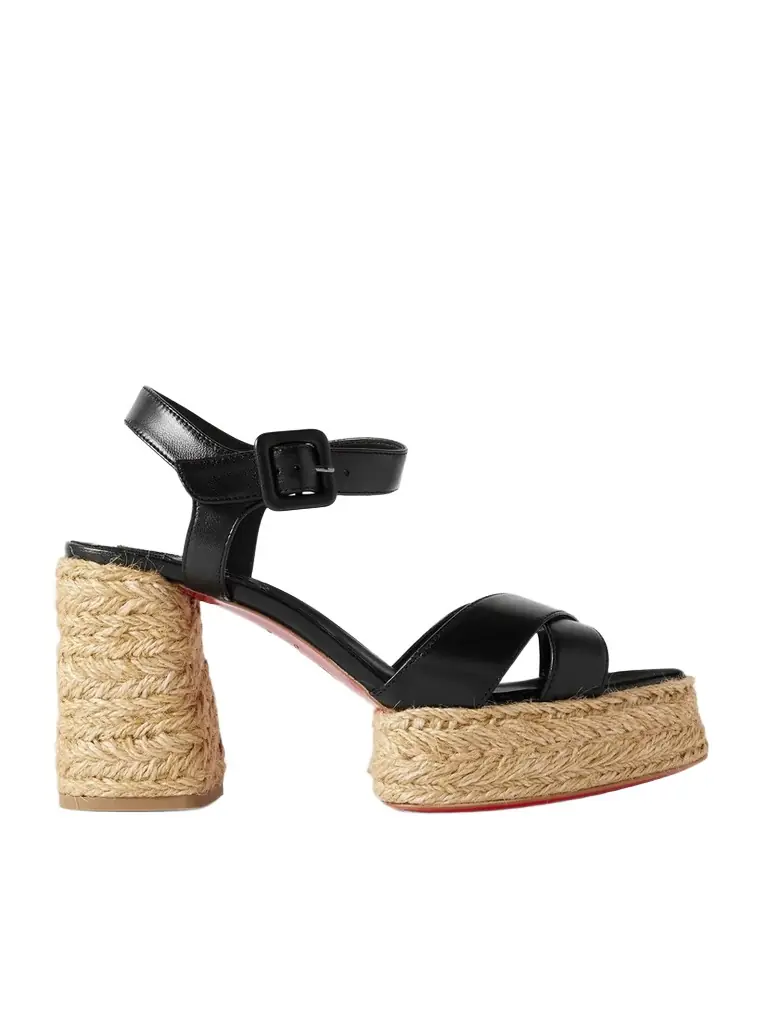 Christian Louboutin Calakala 85 Leather Espadrille Platform Sandals