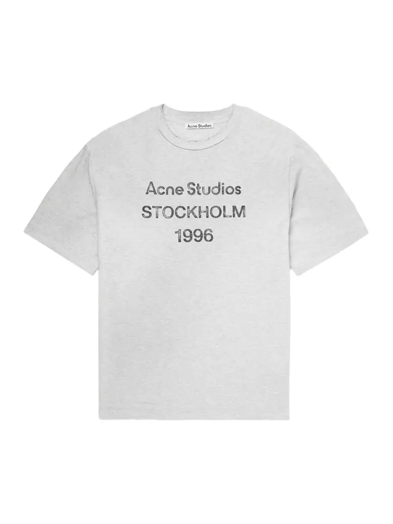 Acne Studios Exford Distressed Logo-Print Organic Cotton-Jersey T-Shirt - Men