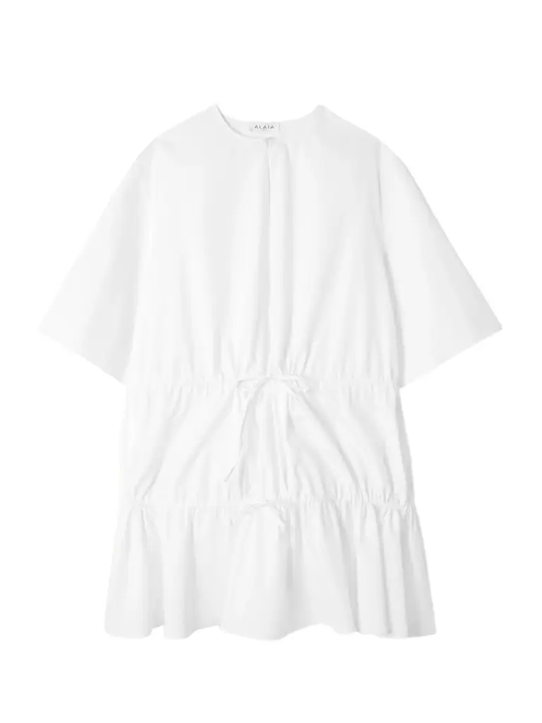 Alaïa Gathered Cotton-poplin Mini Dress