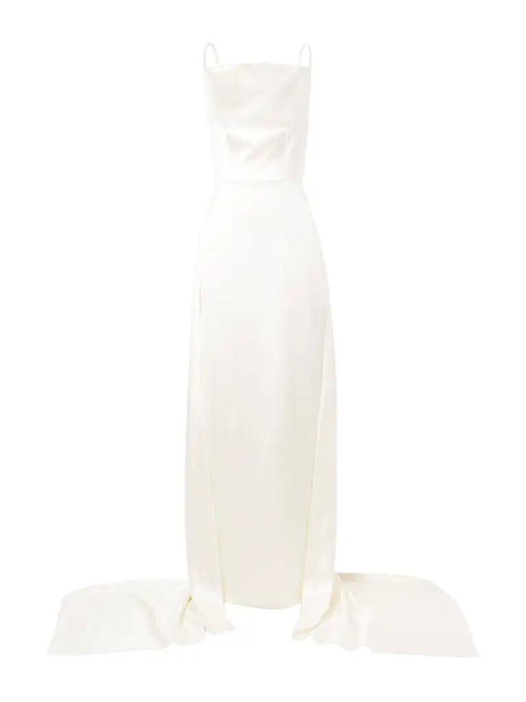 Danielle Frankel Emerson Silk And Wool-blend Satin Gown
