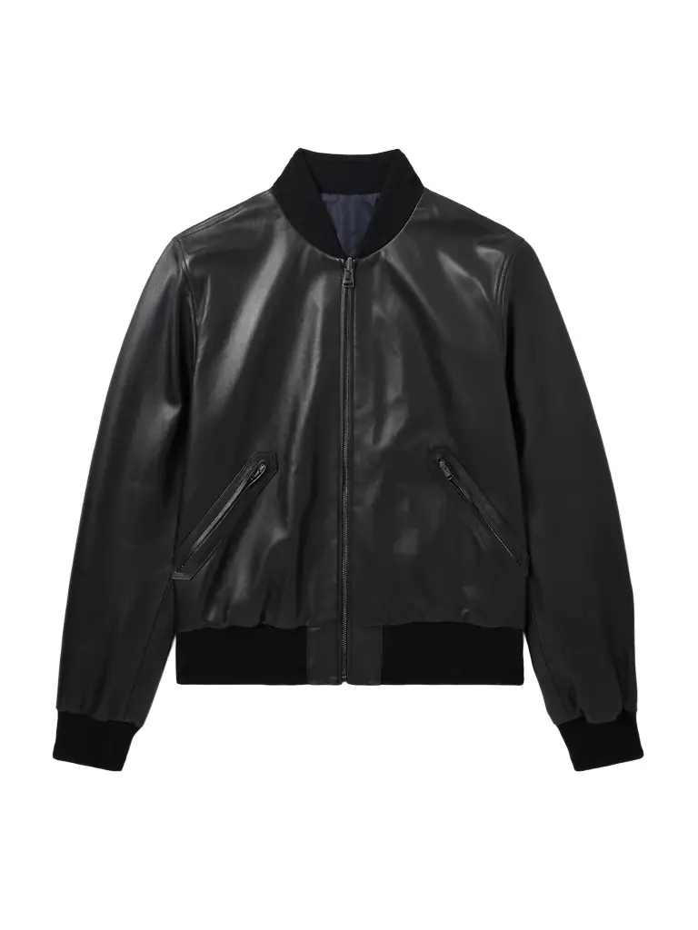 Canali Reversible Leather and Shell Bomber Jacket - Men