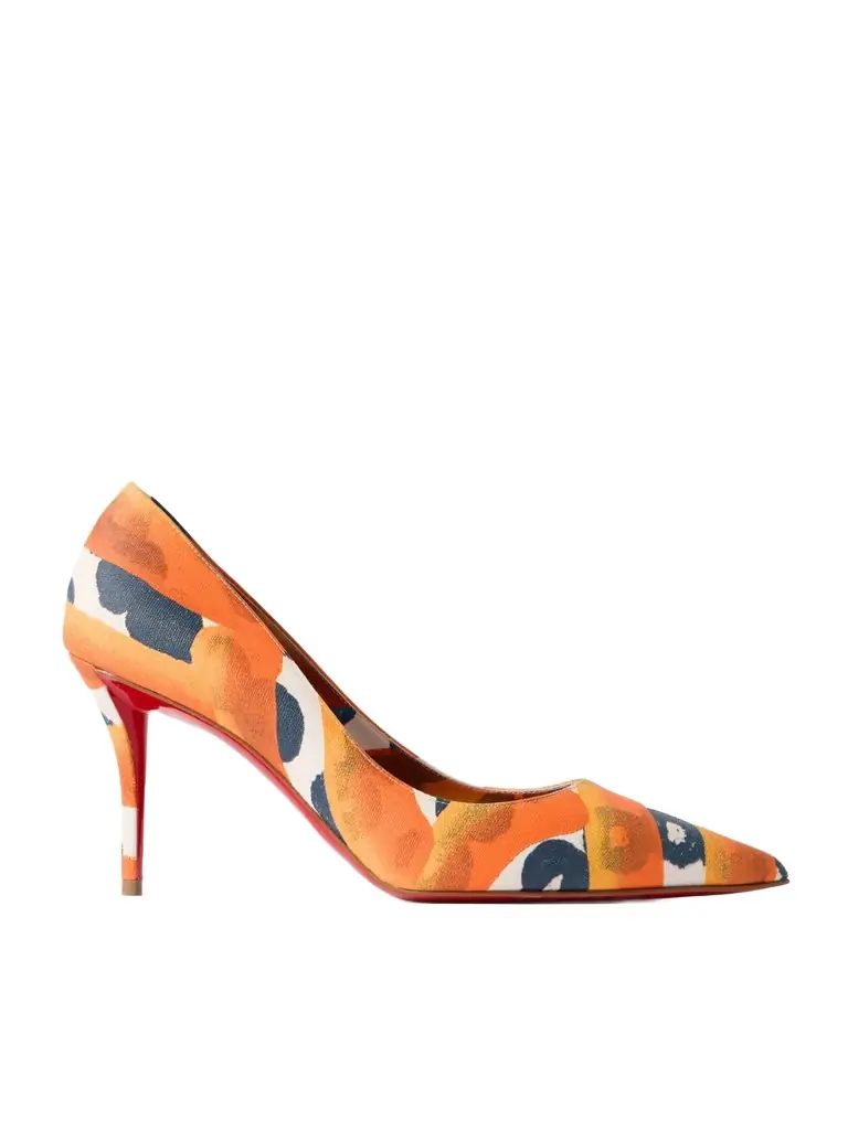 Christian Louboutin Miss Z 80 Printed Faille Pumps