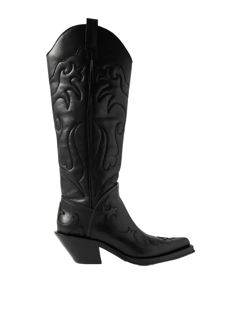 Gabriela Hearst Capitana 50 Embroidered Leather Knee Boots