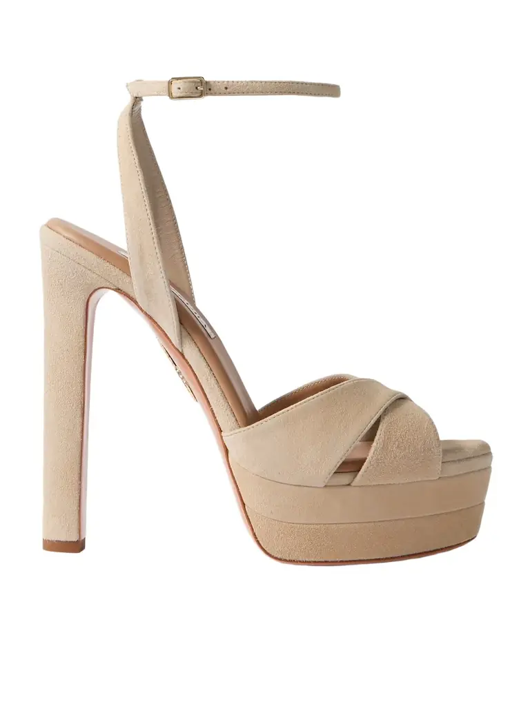 Aquazzura Divine Plateau 130 Suede Platform Sandals