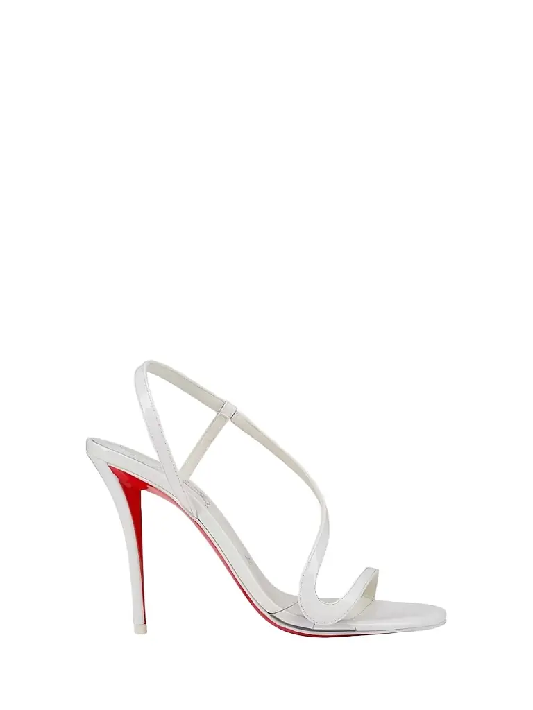 Christian Louboutin Women's Rosa Z Patent Leather 100MM Sandals - Bianco