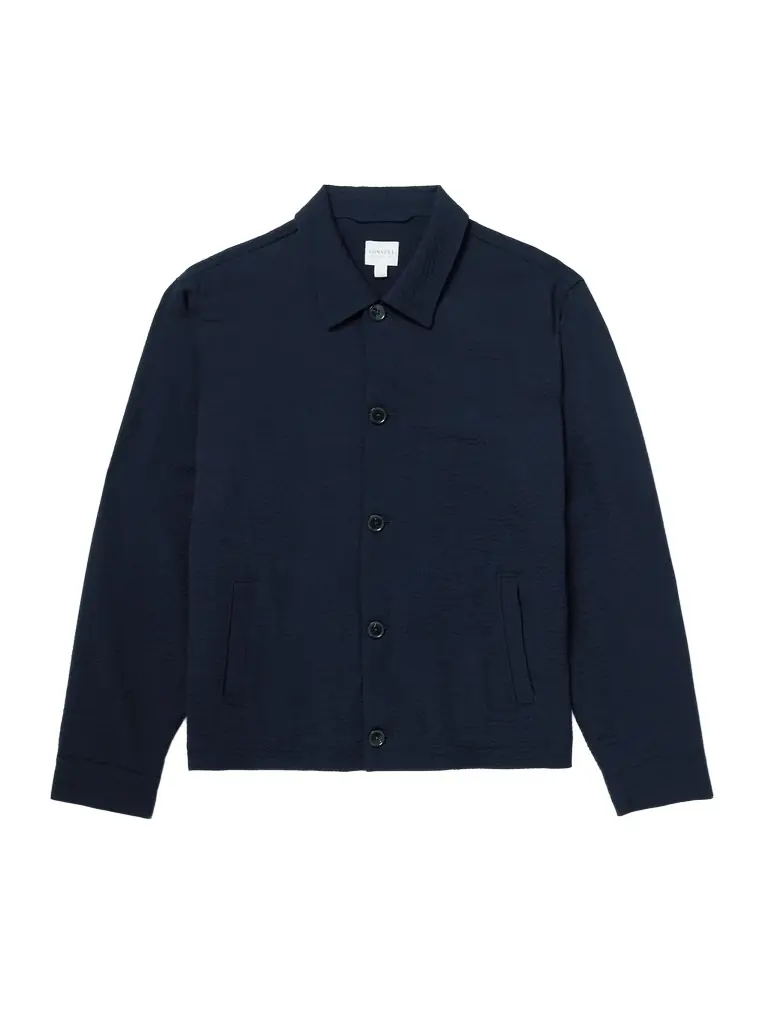 Sunspel Wool-Blend Seersucker Shirt Jacket - Men