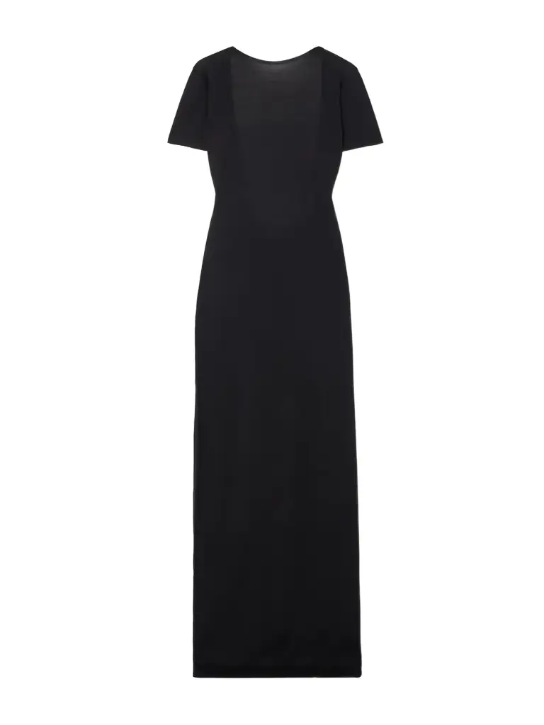 Saint Laurent Open-back Wool Maxi Dress