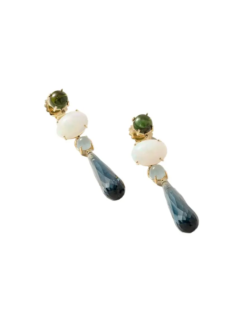 OLE LYNGGAARD COPENHAGEN Lotus 18-karat Gold Multi-stone Earrings