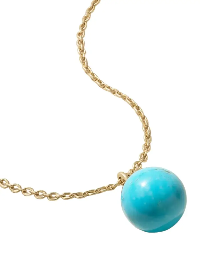 Irene Neuwirth Gumball 18-karat Gold Turquoise Necklace