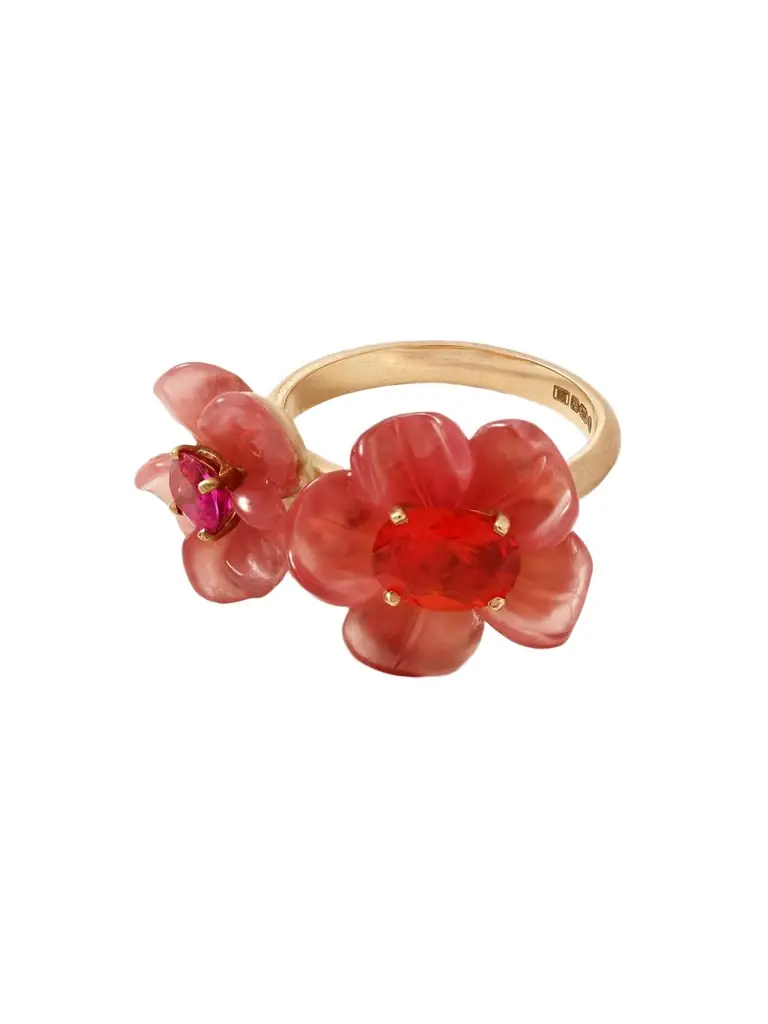 Irene Neuwirth Tropical Flower Duet 18-karat Rose Gold Multi-stone Ring