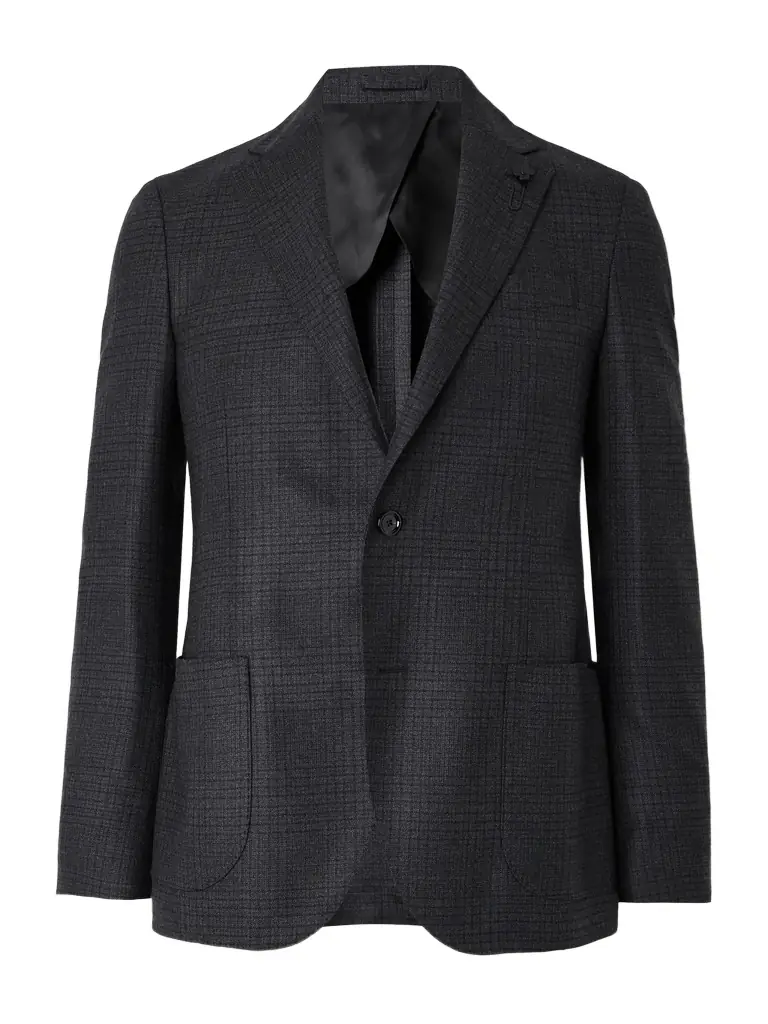 Lardini Prince of Wales Checked Wool Suit Jacket - Men