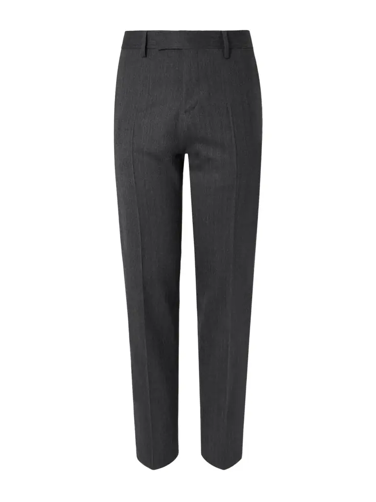 Lardini Straight-Leg Virgin Wool-Blend Herringbone Suit Trousers - Men