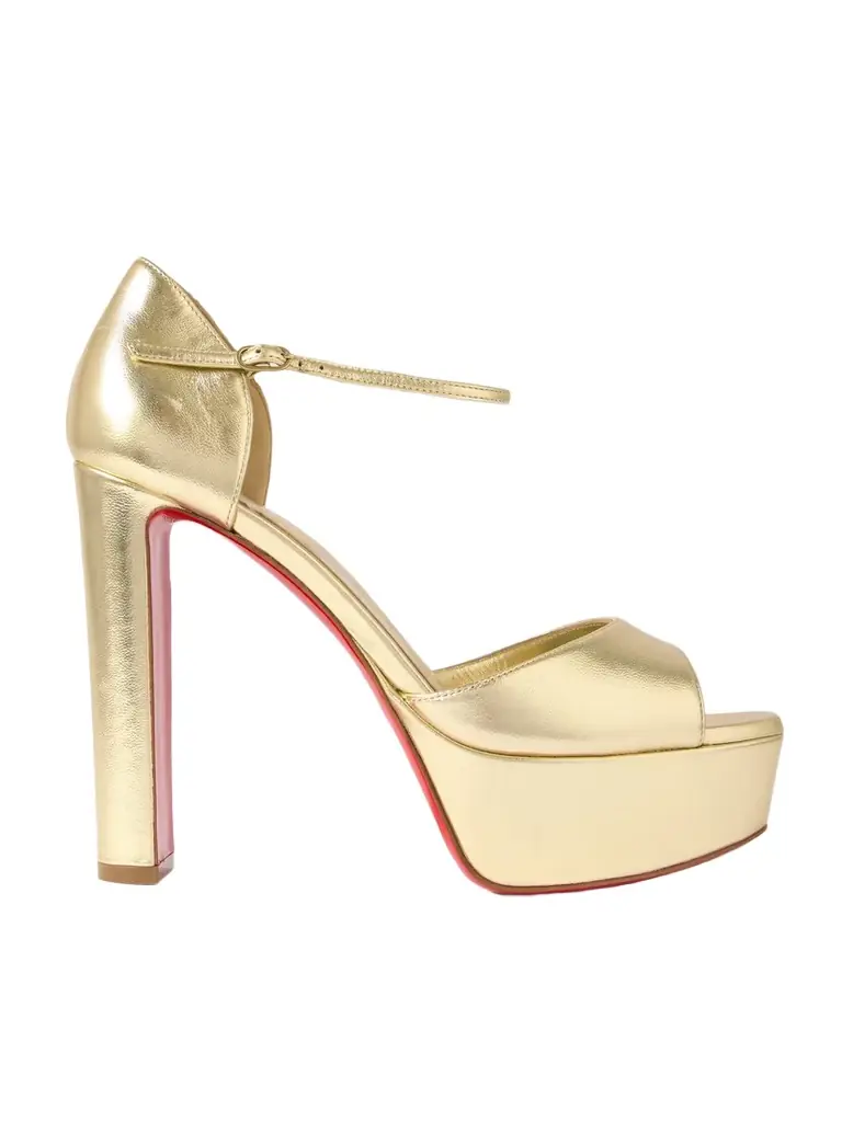 Christian Louboutin Sandaloo 130 Mirrored-leather Platform Sandals