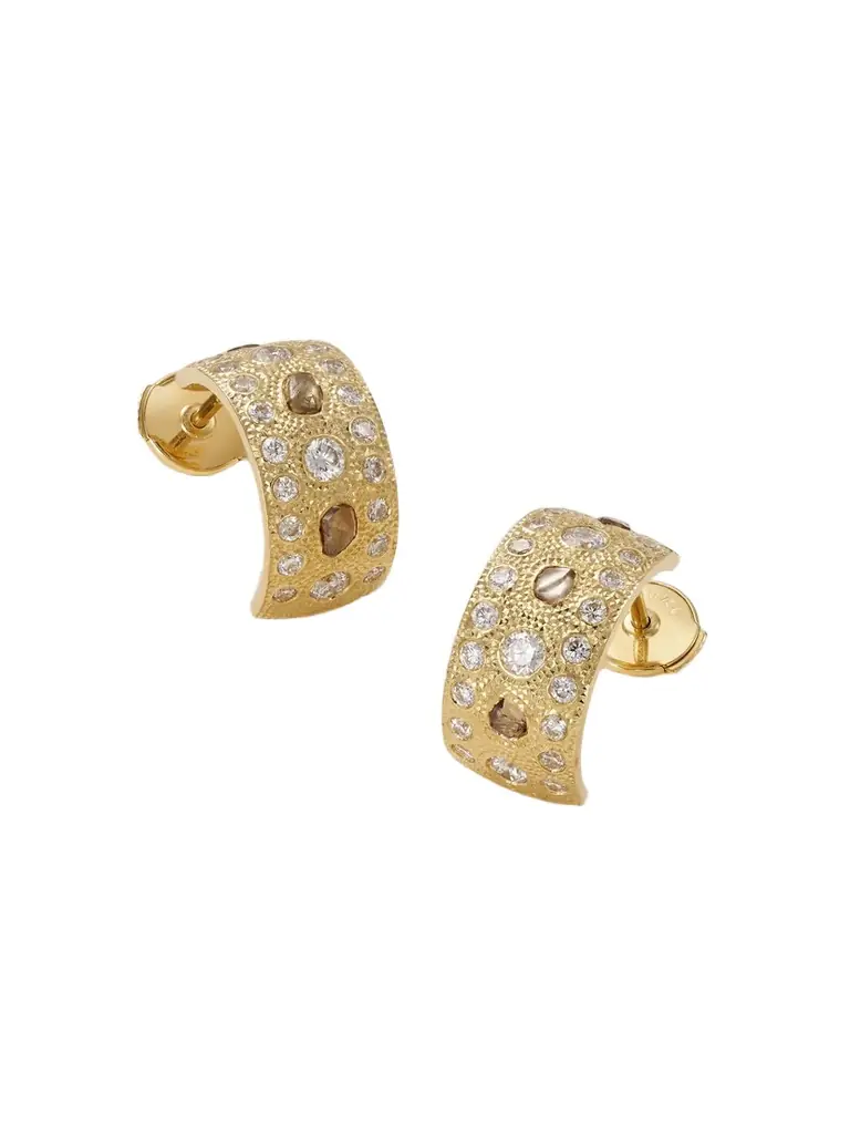 De Beers London Talisman 18-karat Gold Diamond Hoop Earrings