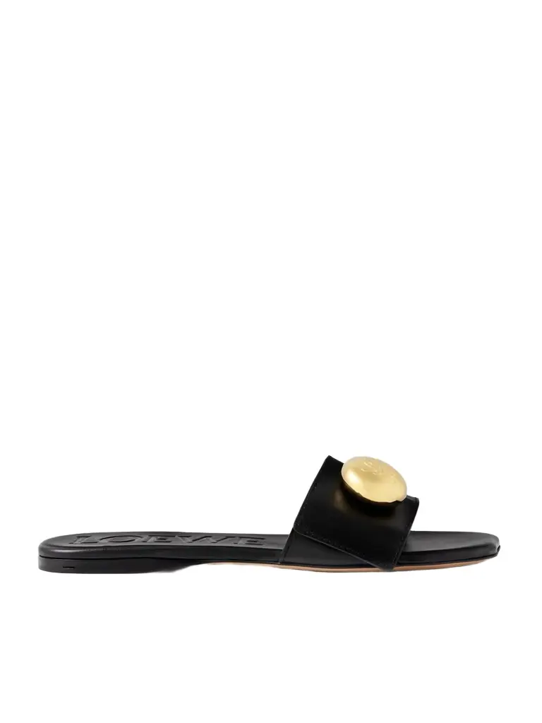 Loewe Pebble Embellished Leather Slides