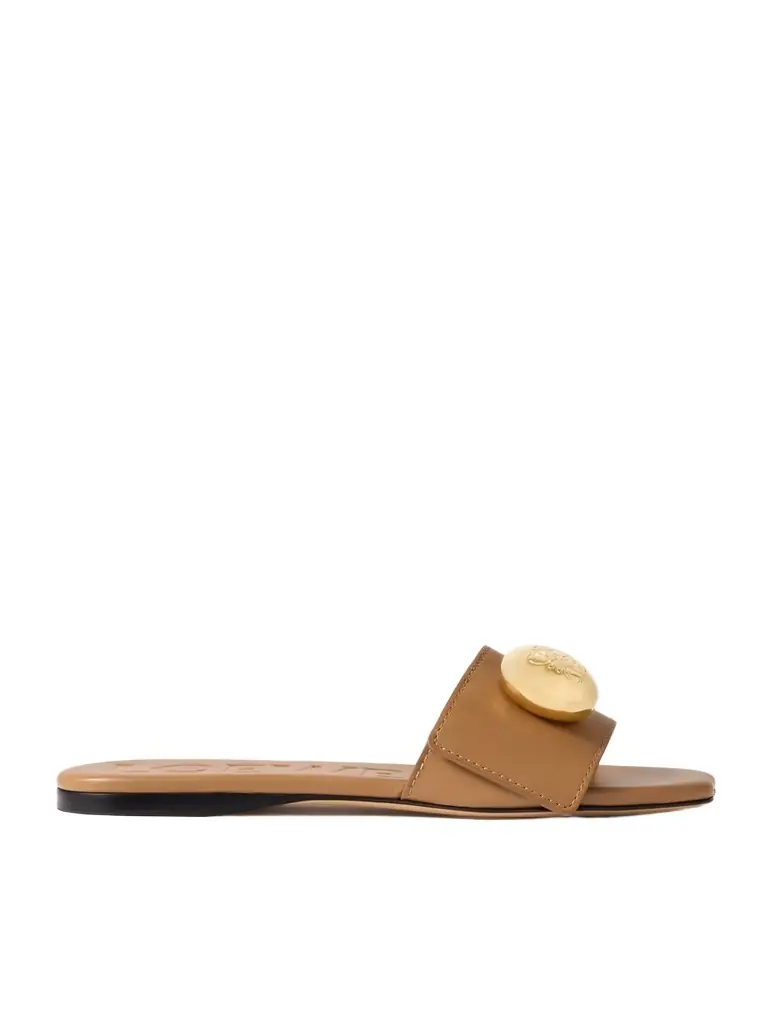 Loewe Pebble Embellished Leather Slides