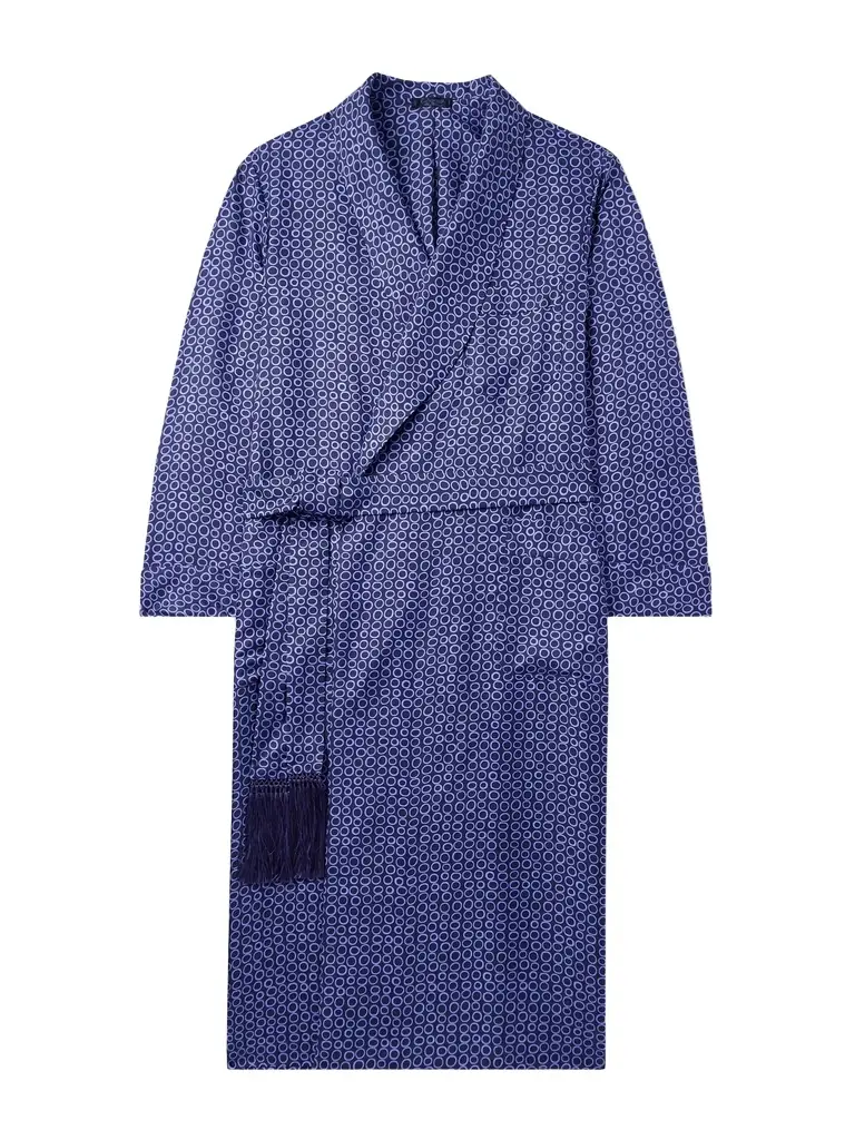 Charvet Belted Printed Silk-Twill Robe - Men
