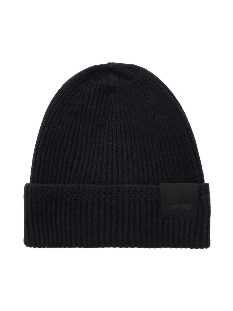 Tom Ford Logo-Appliquéd Ribbed Cashmere Beanie - Men