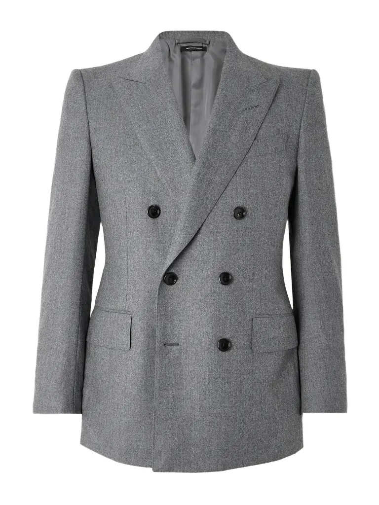 Tom Ford Dyllan Double-Breasted Wool-Flannel Suit Jacket - Men