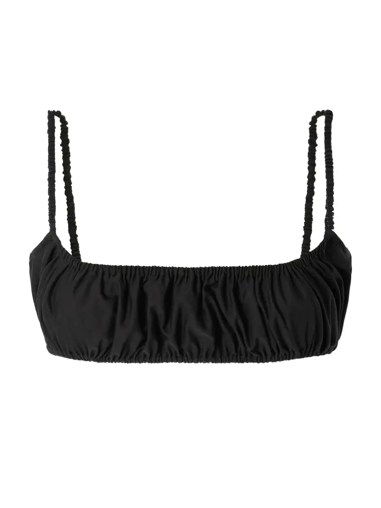 Alaïa Gathered Cotton-poplin Bralette