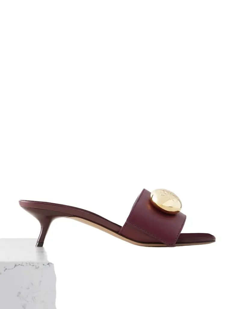 Loewe Pebble Embellished Leather Mules